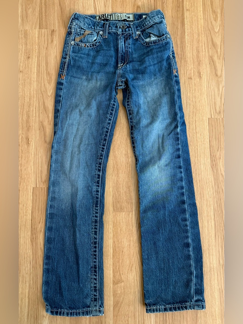 Ariat Boys B5 Slim Straight Leg Jeans - Blue - Size 14